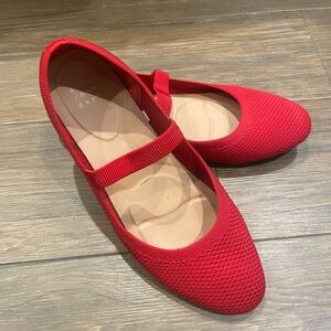 A New Day red knit Mary Jane Flats - size 7